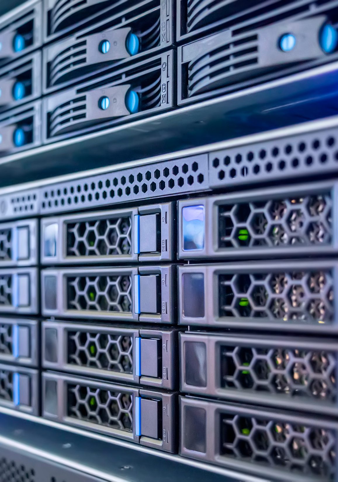 server with rack in server room, data center concept